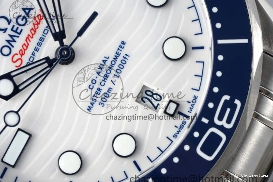 0428 Thermal Seamaster Diver 300M ZF 1:1 Best Edition Blue Ceramic White Dial on SS Bracelet A 7733